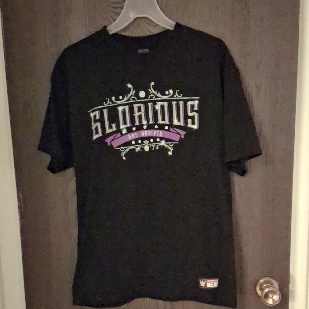 WWE Black T-Shirt with Purple 'Glorious' Design
